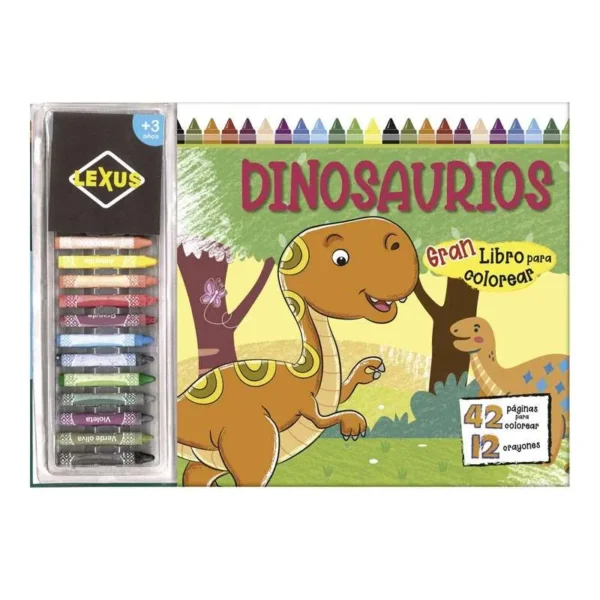 Dinosaurios: gran libro para colorear - con Crayones