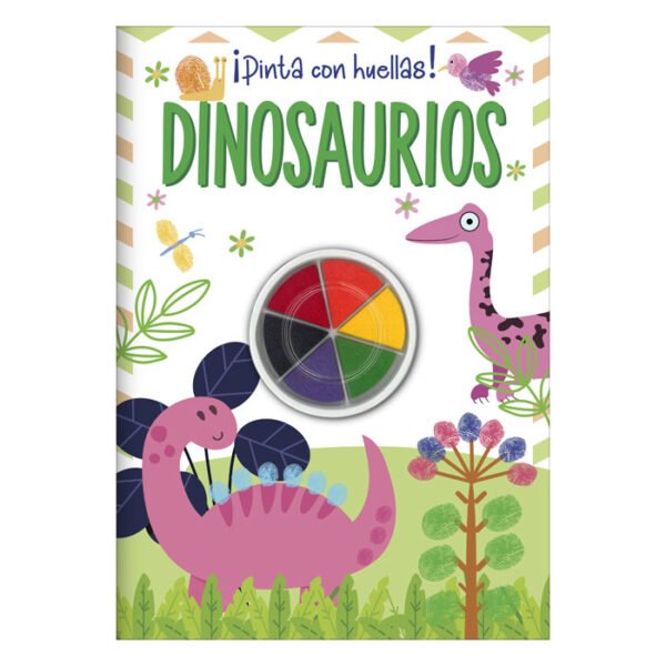 Libro dinosaurios pinta con huellas