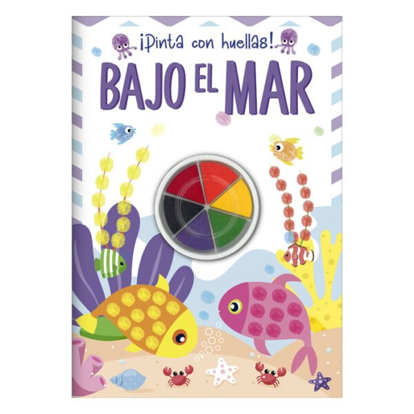 Libro bajo el mar pinta con huellas