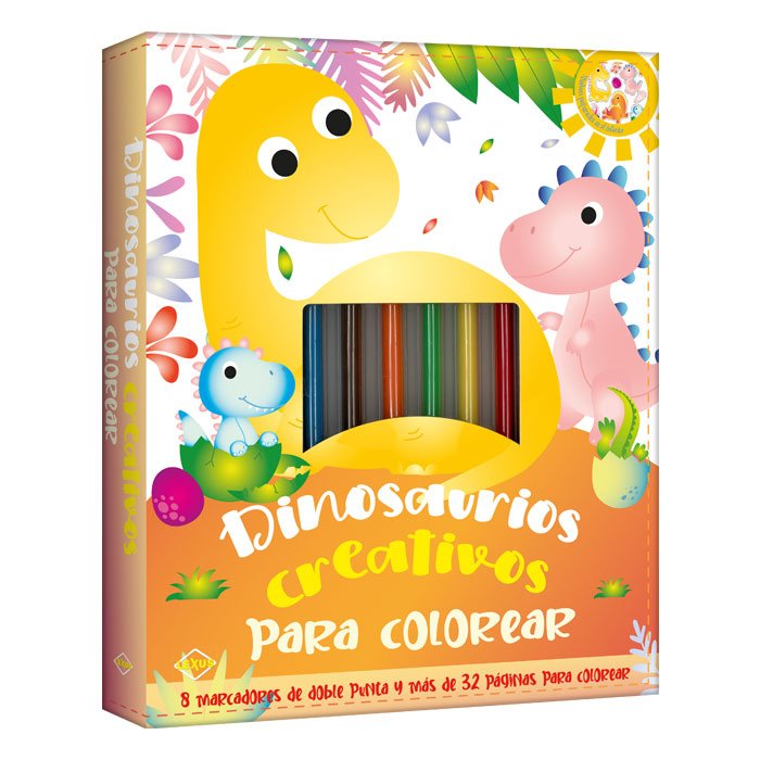 Libro dinosaurios creativos para colorear